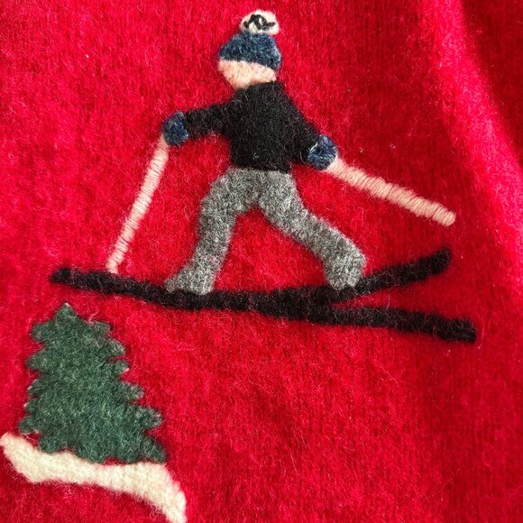 Novelty Wool Cottage Apres Ski Nordic Christmas Cardigan Sweater - Picture 6 of 15
